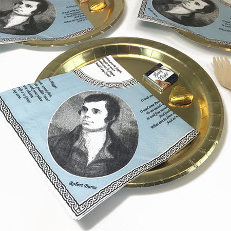 Burns Night Robert Burns Portrait Napkins - 33cm - Pack of 20