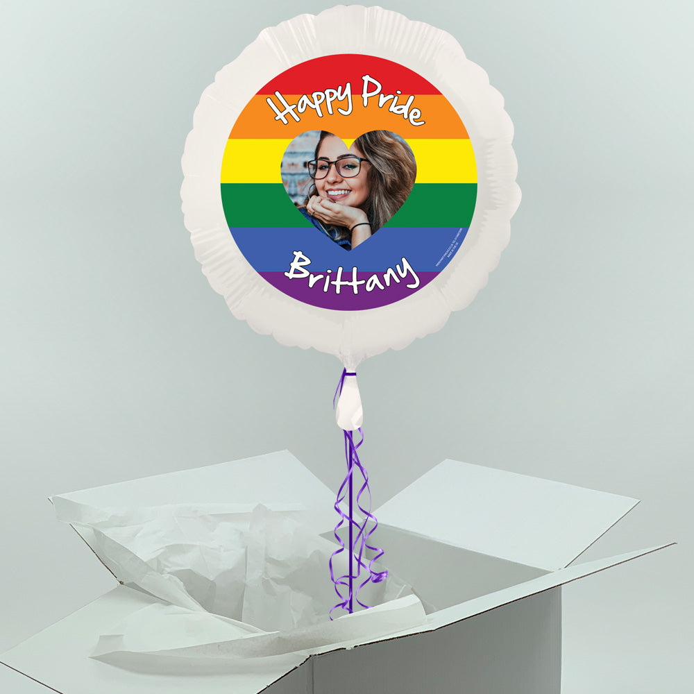 Pride Inflated Personalised Photo Balloon in a Box