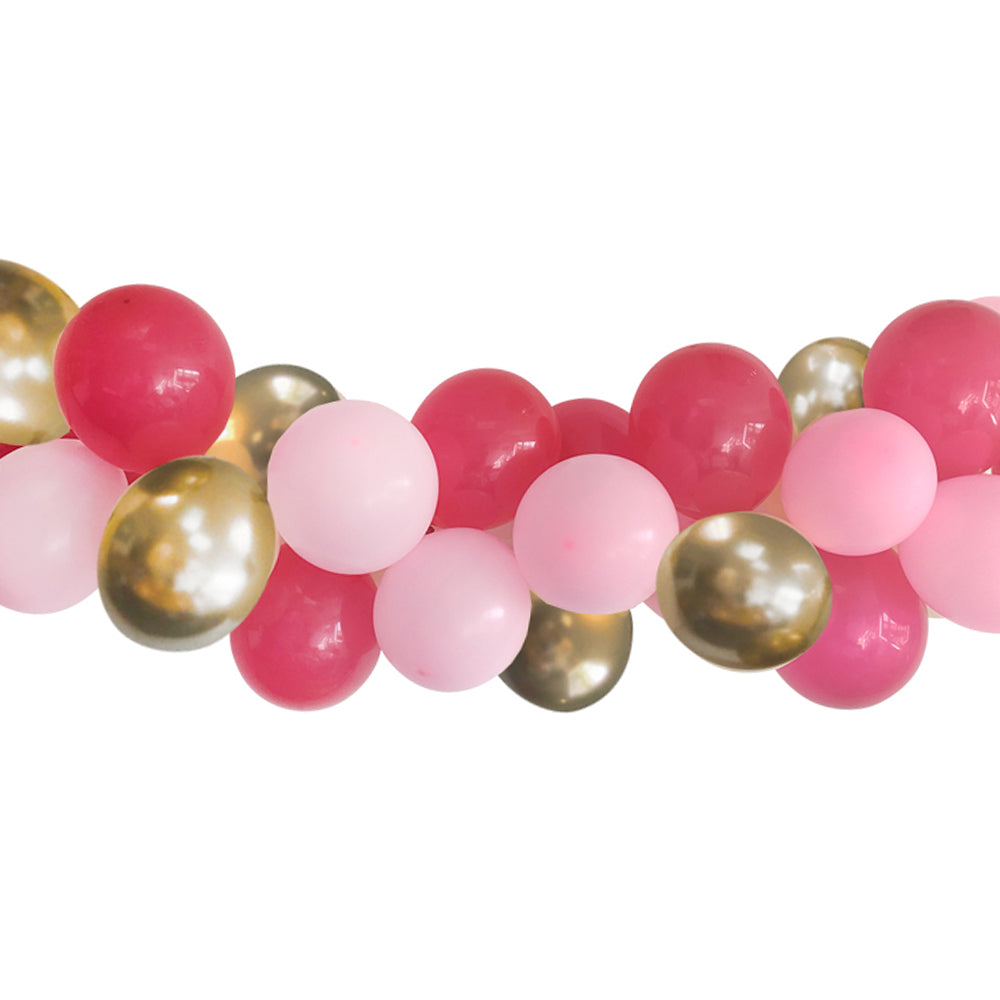 Pink & Chrome Gold Balloon Arch DIY Kit - 2.5m
