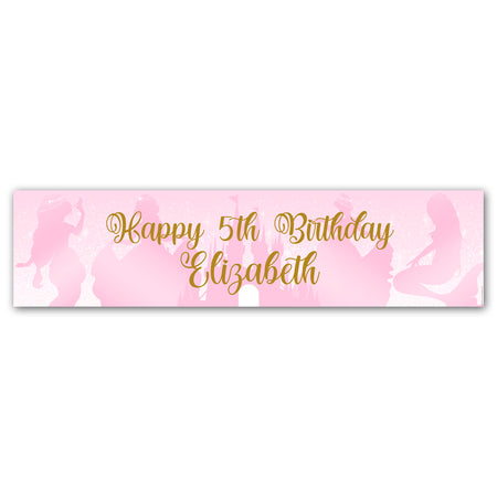 Princess Pink Sparkle Personalised Banner Decoration - 1.2m