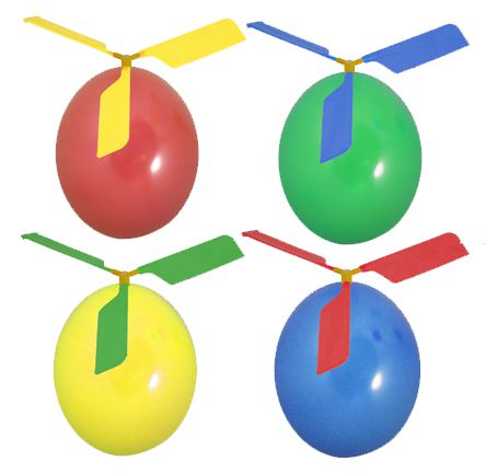 Balloon Helicopter - Assorted Colours - Each