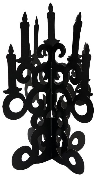 Halloween Themed Black Candelabra - 39cm