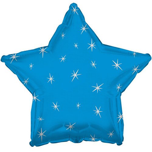 Blue Sparkle Star Foil Balloon - 18"