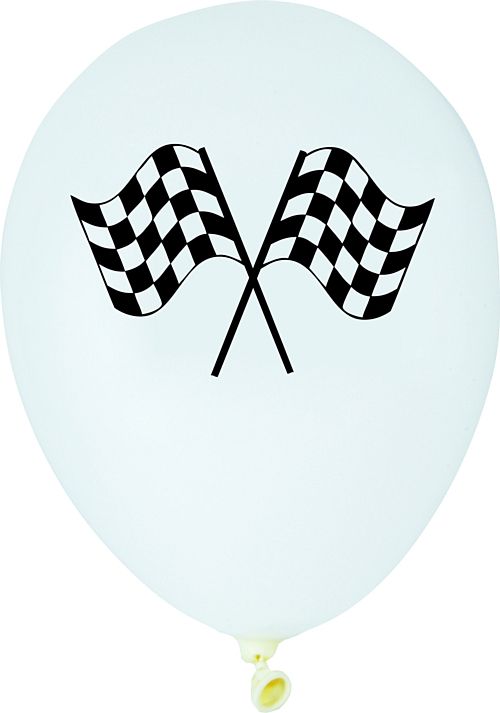 Racing Flag Latex Balloons - 12" - Pack of 6