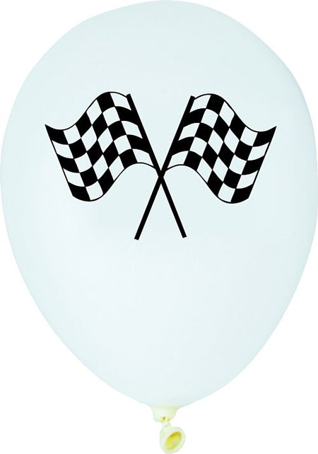 Racing Flag Latex Balloons - 12