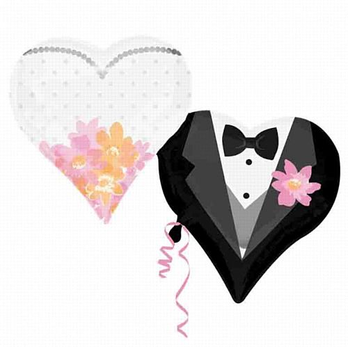 Wedding Couple Hearts Foil Balloon - 30"