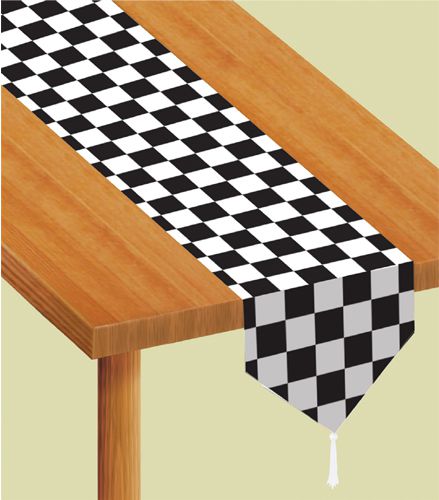 Printed Chequered Table Runner - 28cm x 183cm