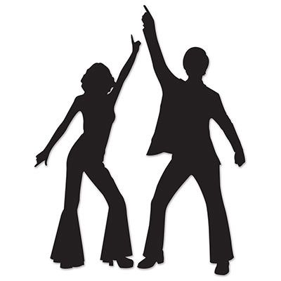 Disco Dancer Silhouettes Card Cutout Wall Decorations - 83cm