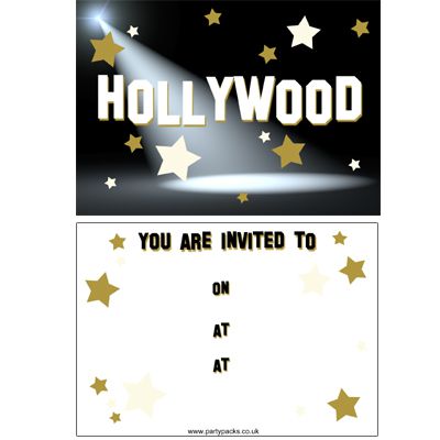 Hollywood Invites (Pack Of 8)