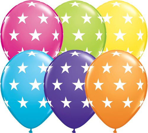 Big Stars Latex Balloons, Tropical Assortment - 11" - Pack of 10