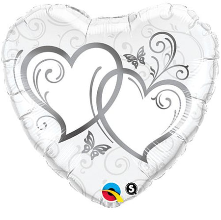 Entwined Hearts Silver Foil Balloon - 18