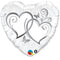 Entwined Hearts Silver Foil Balloon - 18