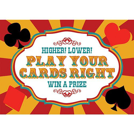Fundraising Play Your Cards Right Sign - A3