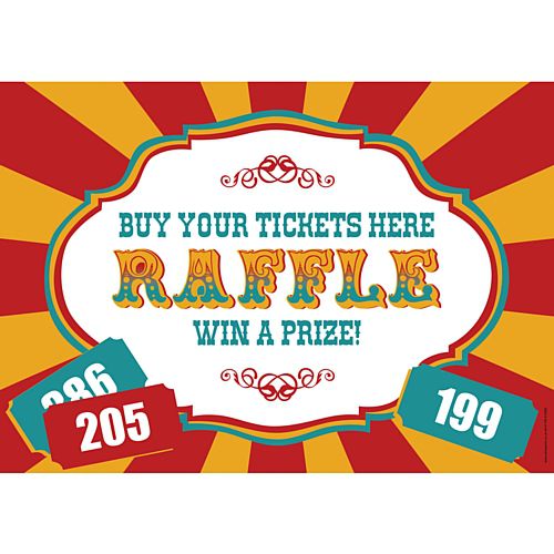 Bright Raffle Sign Raffle Prize Sign