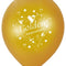 Gold Anniversary Pearlescent Latex Balloons - 2 Sided Print - 12