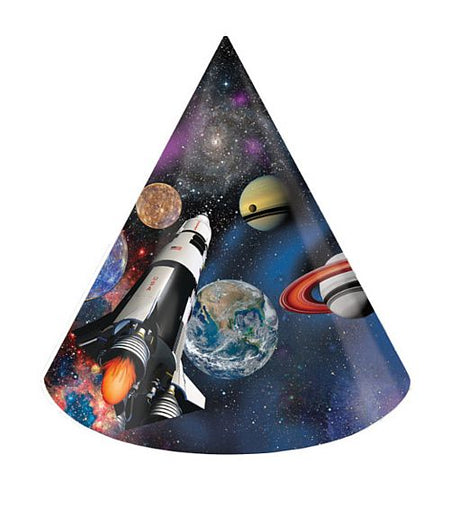 Space Blast Cone Hats - Pack Of 8