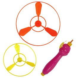 Flying Saucer with Launcher - Assorted Colours