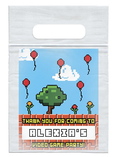Personalised Video Game Card Insert With Sealed Party Bag - Pack of 8