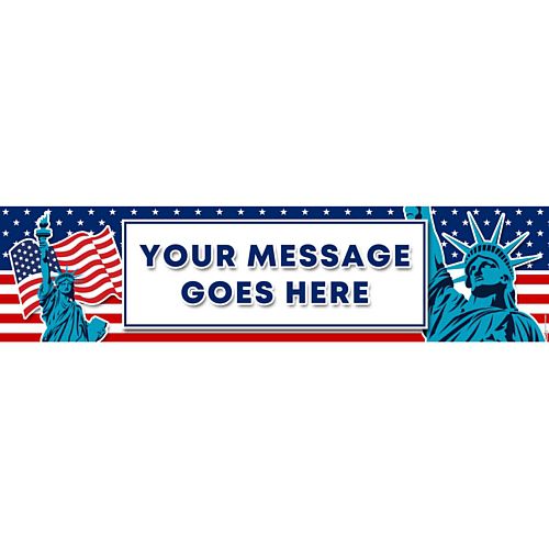 American Flag and Statue of Liberty Personalised Banner - 1.2m
