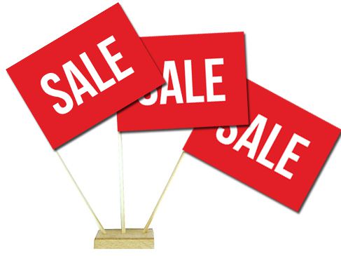 Sale Paper Table Flags - 15cm on 30cm Pole - Each