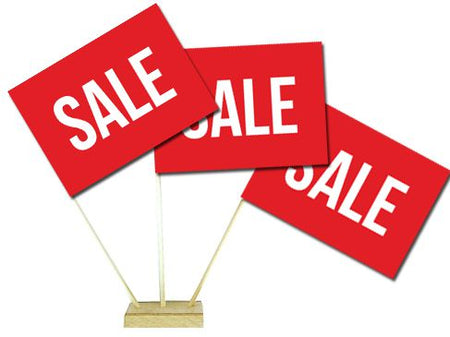 Sale Paper Table Flags - 15cm on 30cm Pole - Each
