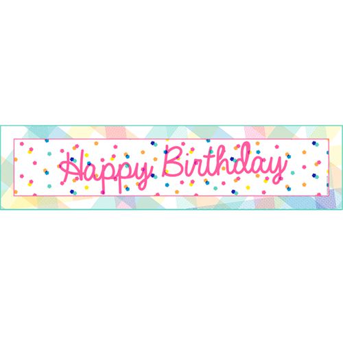 Party Time Happy Birthday Banner - 1.2m x 30cm