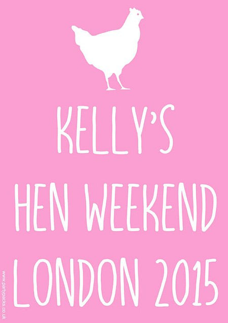 Light Pink Hen Party Personalised Poster- A3