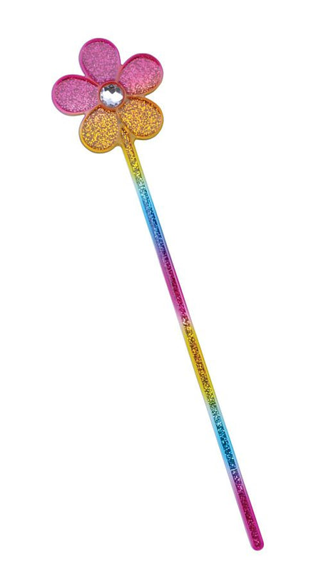 Glitter Rainbow Flower Wand