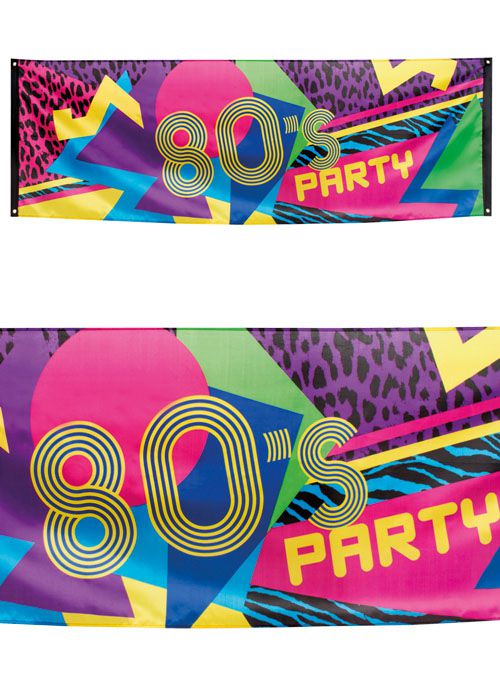80s Party Fabric Banner - 2.2m