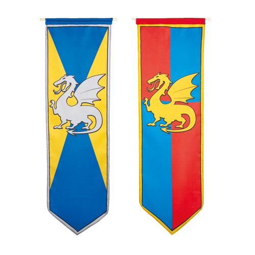 Knights and Dragons Hanging Fabric Banner - 2 Assorted Designs - 1m - SOLD INDIVIDUALLY