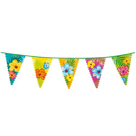 Giant Hibiscus Plastic Bunting - 6m