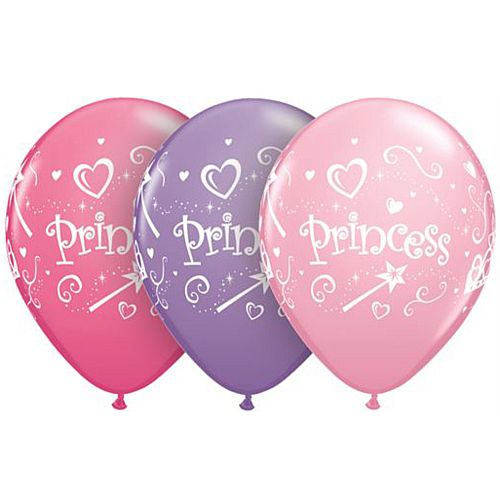 Princess Qualatex Latex Balloons - Assorted Colours - Pack of 10