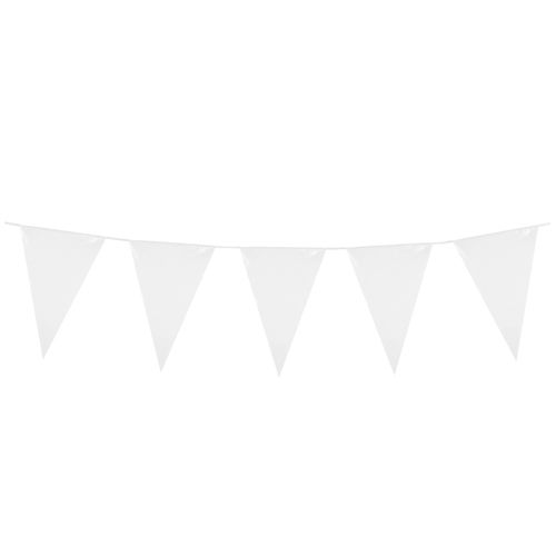 White Giant Outdoor Plastic Bunting - 10m