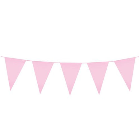 Pastel Pink Giant Outdoor Plastic Bunting - 10m