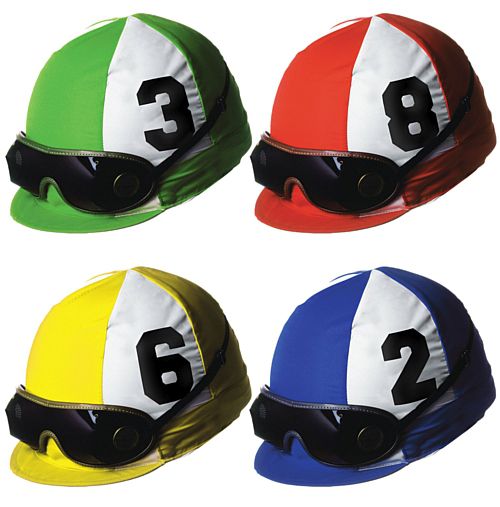 Jockey Helmet Cutouts - Assorted Designs - 35.6cm - Pack of 4