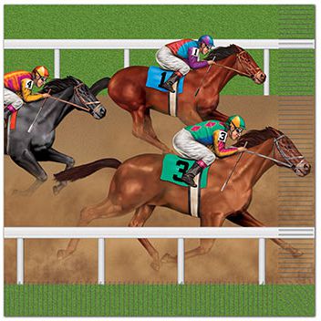 Horse Racing Luncheon 2-Ply Napkins - Pack of 16