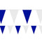 Royal Blue and White Fabric Bunting - 54 Flags - 20m