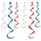 Red, White and Blue Twirly Whirlys - 91.4cm - Pack of 6