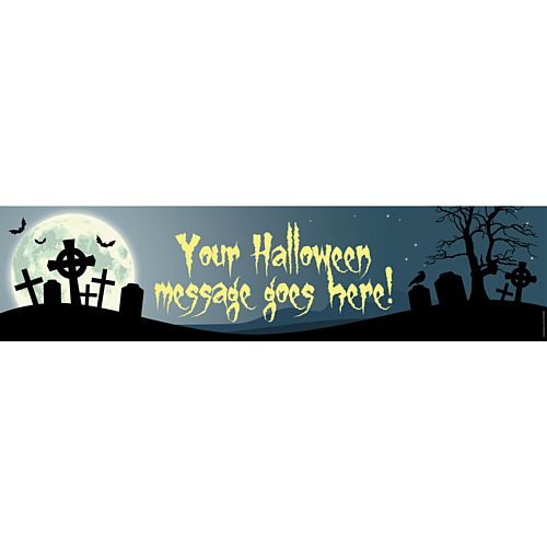 Haunted Graveyard Halloween Personalised Banner - 1.2m
