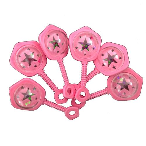 Pink Baby Rattles Favours - Pack of 6