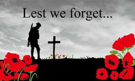 Lest We Forget Remembrance Day Cloth Flag - 5' X 3'