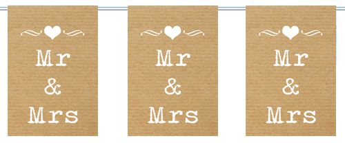 Brown Paper Rustic Flag Interior Bunting - 2.4m