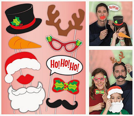 Ho Ho Ho Christmas Photo Props - Pack of 10