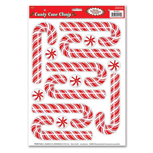 Candy Cane Clings - Sheet of 14