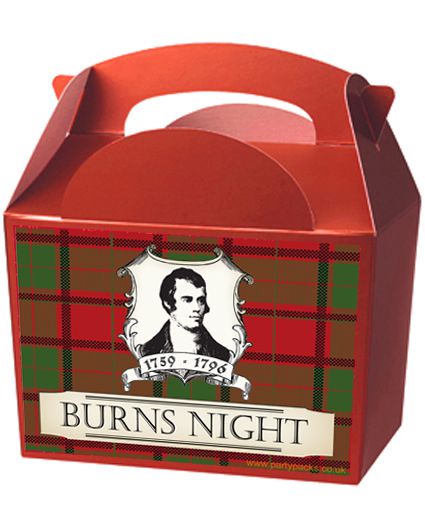 Burns Night Red Tartan Party Box Kit - Pack of 4