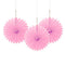 Light Pink Decorative Tissue Fans - 15.2cm - Pack of 3