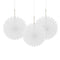 White Decorative Tissue Fans - 15.2cm - Pack of 3