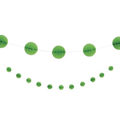 Lime Green Honeycomb Ball Garland - 2.1m