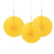 Sunflower Yellow Decorative Tissue Fans - 15.2cm - Pack of 3