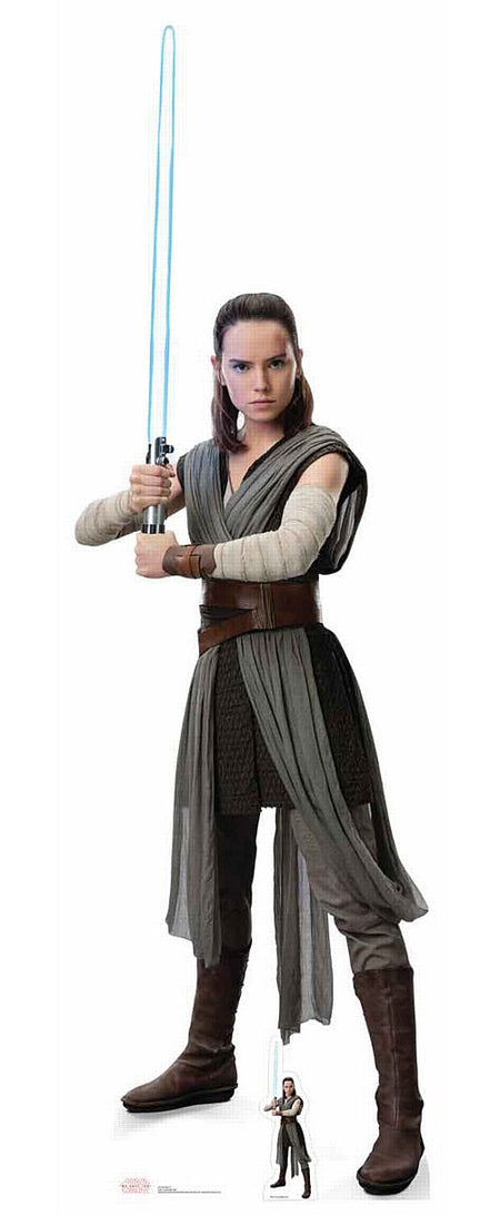 Star Wars The Last Jedi Rey Lightsaber Cardboard Cutout - 2.22m